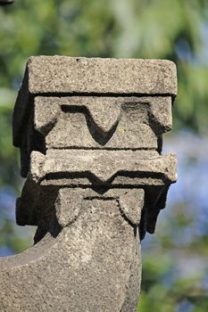 Close up of Deepmala (Light pillar) at Changwateshwar Temple near Saswad, Maharashtra, India