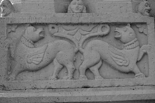 Flower Stone carving at Changwateshwar Temple near Saswad, Maharashtra, India