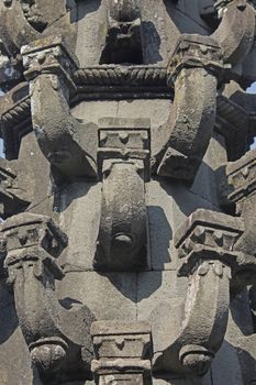 Close up of Deepmala (Light pillar) at Changwateshwar Temple near Saswad, Maharashtra, India