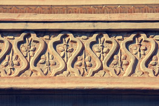 Floral Stone carving at Changwateshwar Temple near Saswad, Maharashtra, India