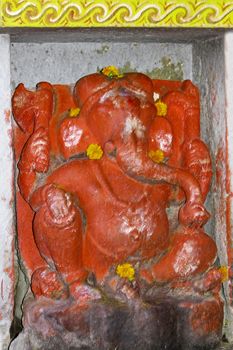 Sculpture of Lord Gajanana at Sangameshwar Temple near Saswad, Maharashtra, India