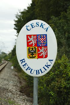 Sign on the border of the Czech Republic