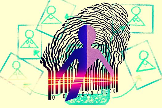 Paperman coming out of a bar code with Social Networking