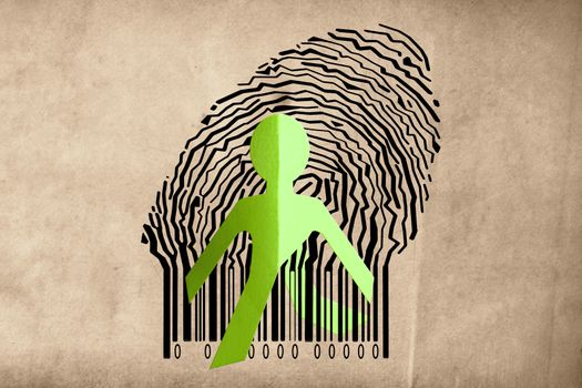 Paperman coming out of a bar code to go out