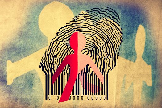 Paperman coming out of a bar code to go out