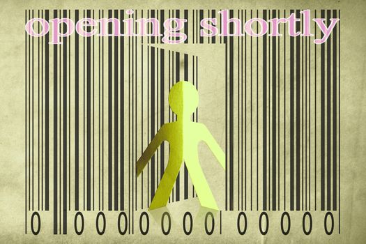 Paperman coming out of a bar code with Opening shortly Words