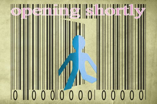 Paperman coming out of a bar code with Opening shortly Words