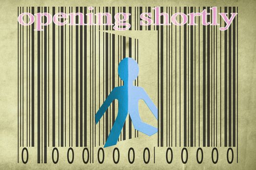 Paperman coming out of a bar code with Opening shortly Words