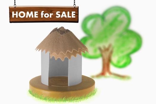 Paper Hut With Pencil Shavings Roof, Home For Sale Concept