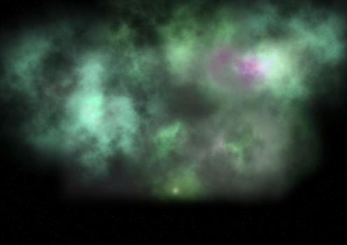 Far being shone nebula and star field against space. "Elements of this image furnished by NASA".