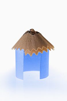 Paper Hut With Pencil Shavings Roof