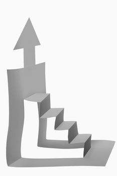 paper composition with stairs side view