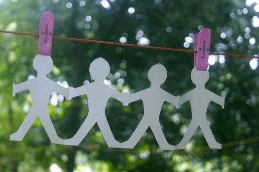 Paper People Chain Hanging