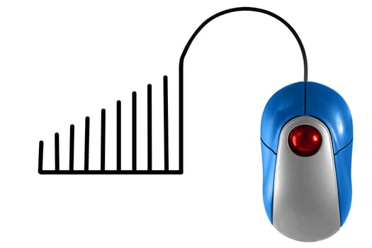 Audio Waveform depicted by computer mouse cable