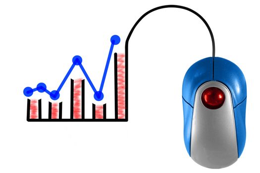Bar Graph depicted by computer mouse cable
