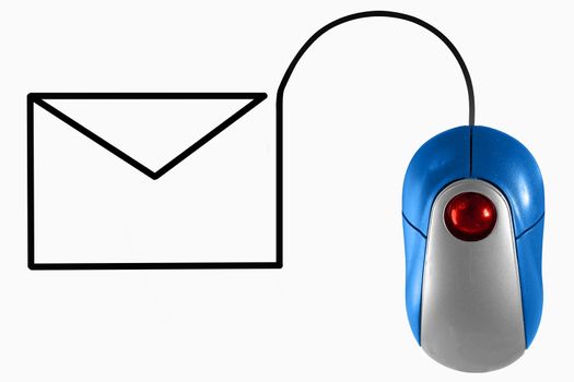 Envelop depicted by computer mouse cable