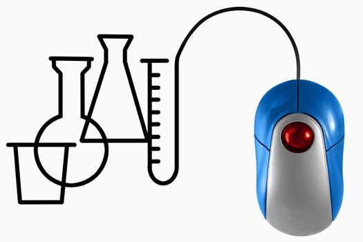 Laboratory Equipments depicted by computer mouse cable