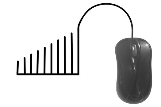 Audio Waveform depicted by computer mouse cable