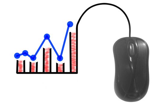Bar Graph depicted by computer mouse cable