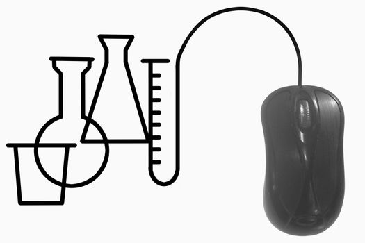 Laboratory Equipments depicted by computer mouse cable