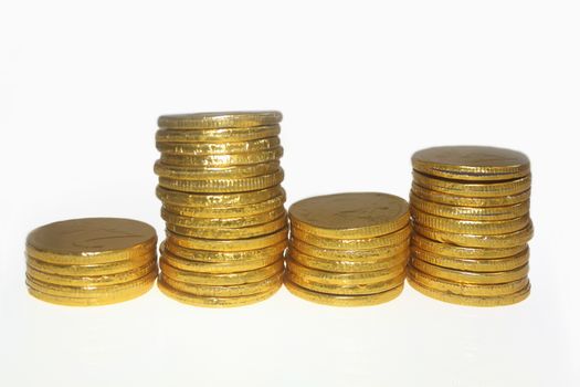Money Growth, Golden coins Bar Graph