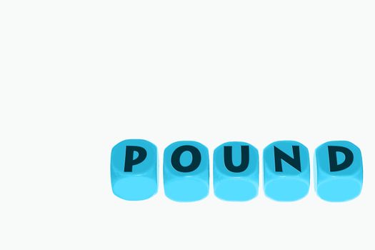 word POUND on cubes