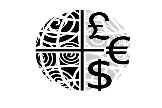 euro, dollar, pound currency concept