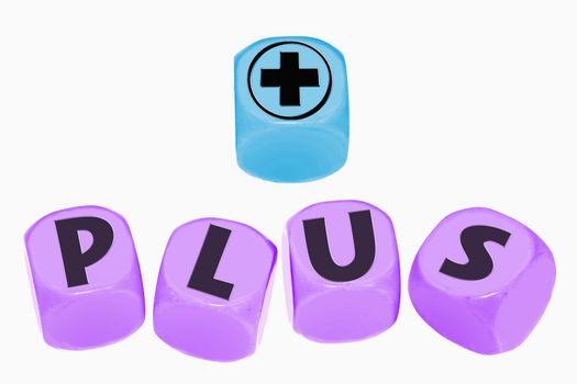 word PLUS on cubes
