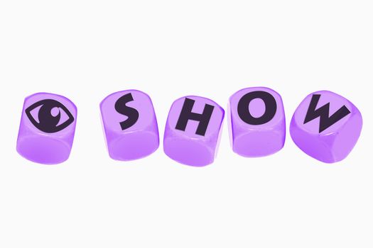 word SHOW on cubes