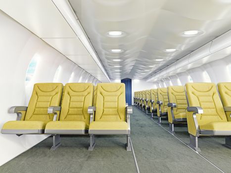 airplane interior seats with open book 