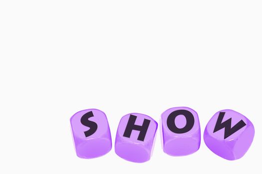 word SHOW on cubes