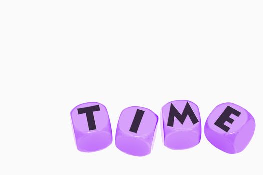 word TIME on cubes