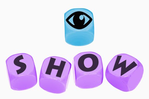 word SHOW on cubes