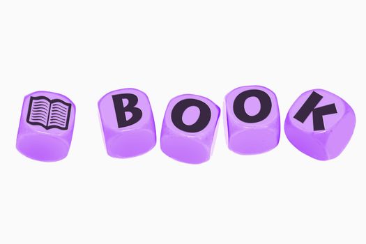 word BOOK on cubes