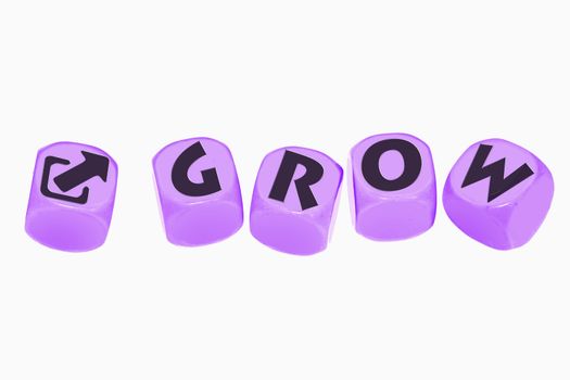 word GROW on cubes