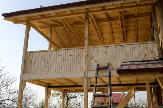 New Construction Wood Home Framing Abstract.