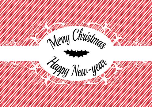 Candy cane label Merry christmas and happy new year 