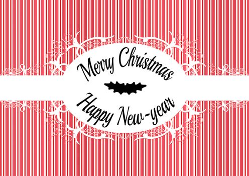 Candy cane label Merry christmas and happy new year 