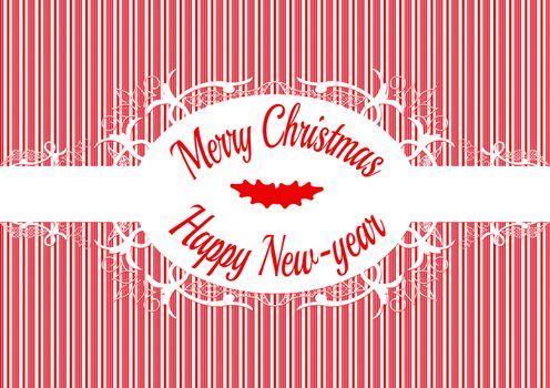 Candy cane label Merry christmas and happy new year 