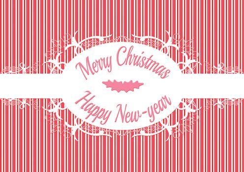 Candy cane label Merry christmas and happy new year 