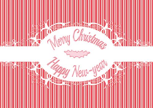 Candy cane label Merry christmas and happy new year 