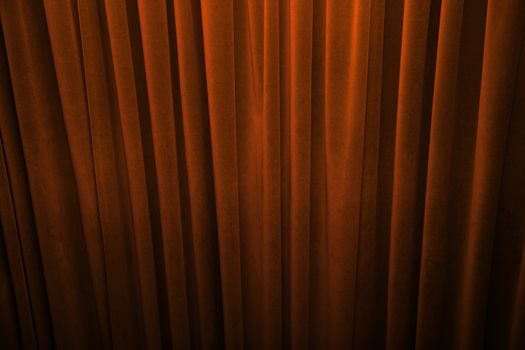 Orange curtain fade to dark