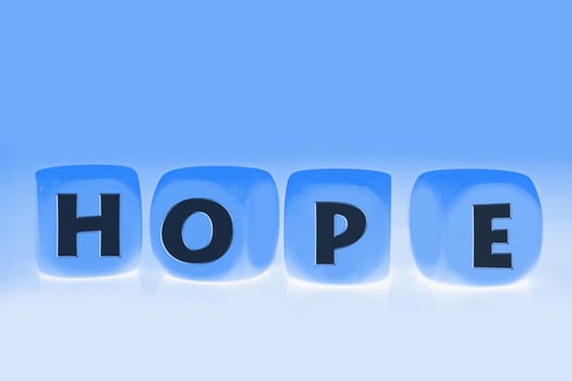 word Hope on cubes