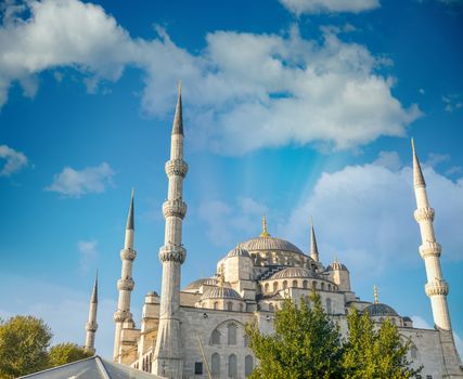 The Blue Mosque on a beautiful sunny day, Istanbul.