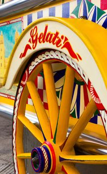 typical cart with colors summer for the sale of ice-cream