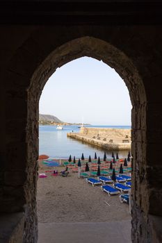 panoramic view of the city of Cefal��, beauty of the sea in Sicily