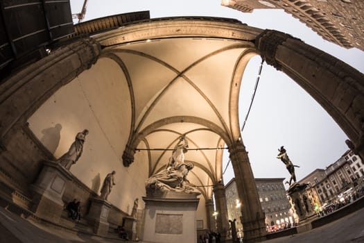 La Loggia della Signoria in Florence is a historical monument, which is located in Piazza della Signoria