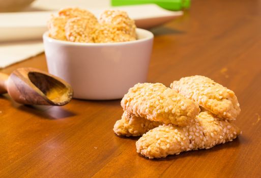biscuit with sesame sweet and fragrant good breakfast