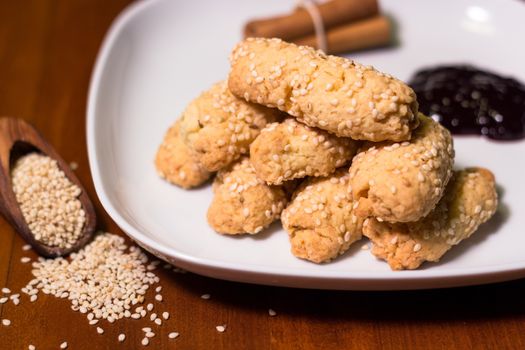 biscuit with sesame sweet and fragrant good breakfast