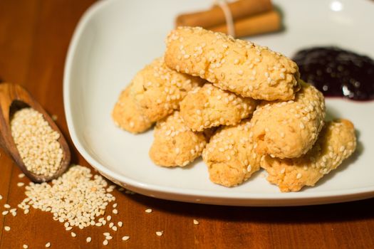 biscuit with sesame sweet and fragrant good breakfast